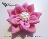 Цветок из ткани (острые лепестки из кругов)