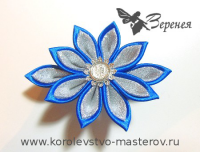 Мастер-класс: канзаши заколка для волос "Цветок"