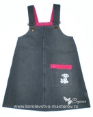 Переделка одежды: Джинсовый сарафан для девочки.