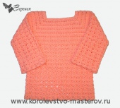 Ажурная кофточка крючком для девочки 